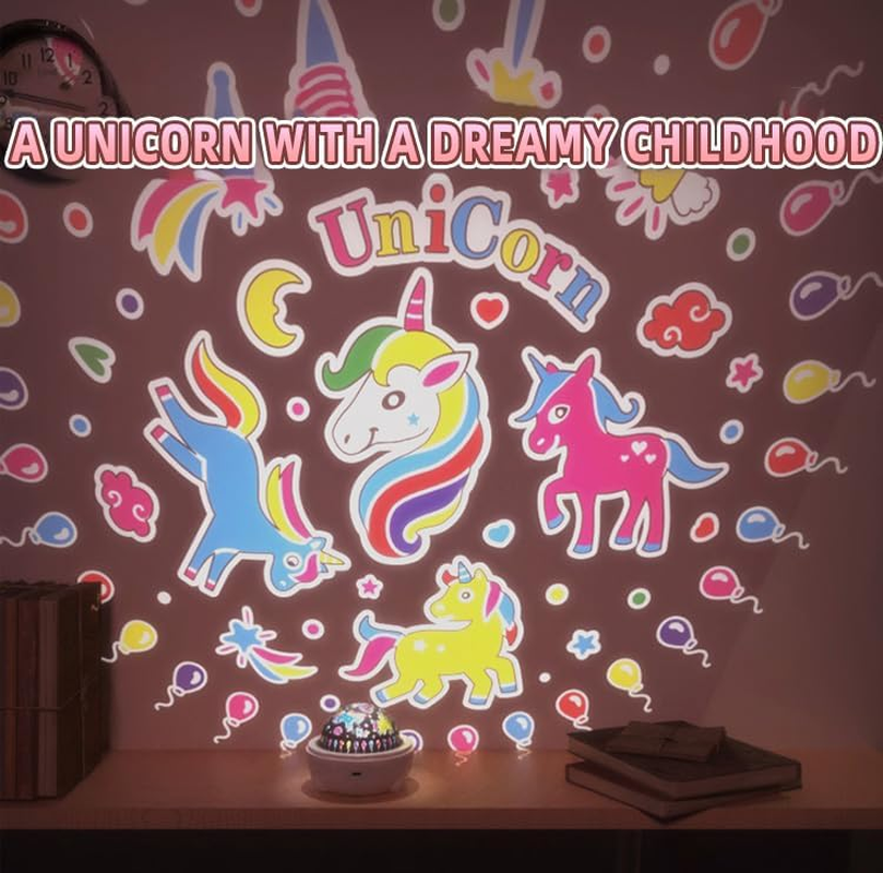 Night Light Space,Star Night Light Projector,Unicorn Night Light 4 in 1 Toys for Kids Children 2-8 Year Old Boy or Girl,Glow in the Dark,Kids Room Decor (Set A) image number 4