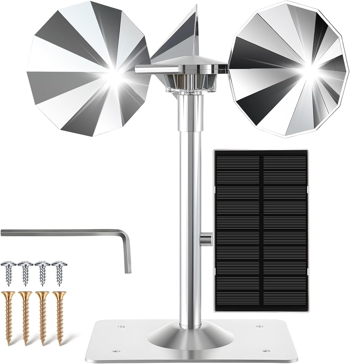 Solar & Wind Powered Bird Repellent Spinner - Reflective Deterrent for Woodpeckers, Pigeons, Sparrows | Eco-Friendly Outdoor Scare Device for Garden, Railing, Roof image number 2