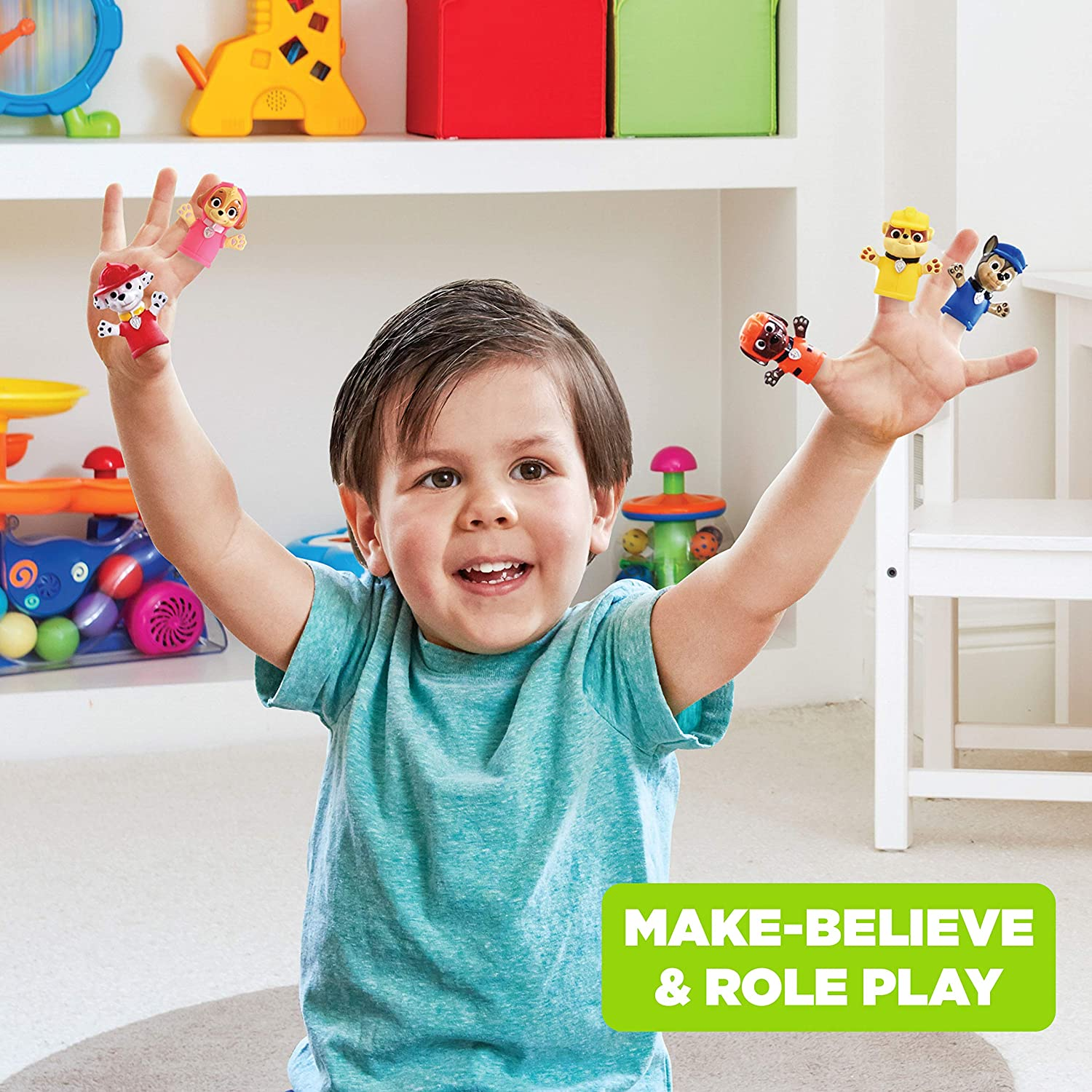 Ginsey Nickelodeon PAW Patrol Bath Finger Puppets, 5 Pc - Party Favors, Educational, Floating Pool Toys, Beach Toys, Story Time, Playtime image number 2