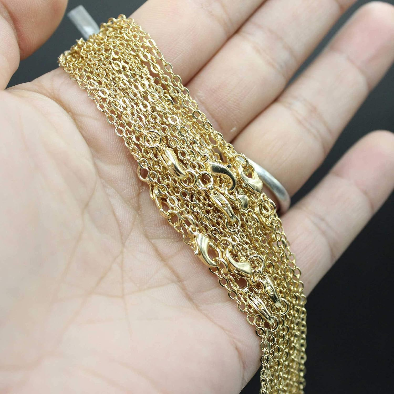 (2Mm) - 10M Dainty Gold Plated Solid Brass Cable Chain Link Bulk for Jewellery Making (2Mm) image number 1