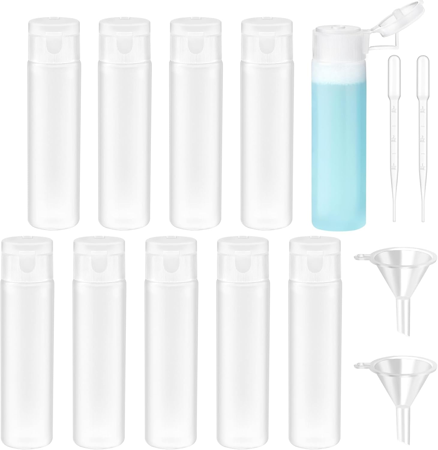 TUZAZO 10 Pack 0.6 OZ Small Travel Squeeze Bottles, Refillable Travel Tubes Empty Cosmetic Containers for Lotion, Shampoo, Conditioner, Sample image number 3