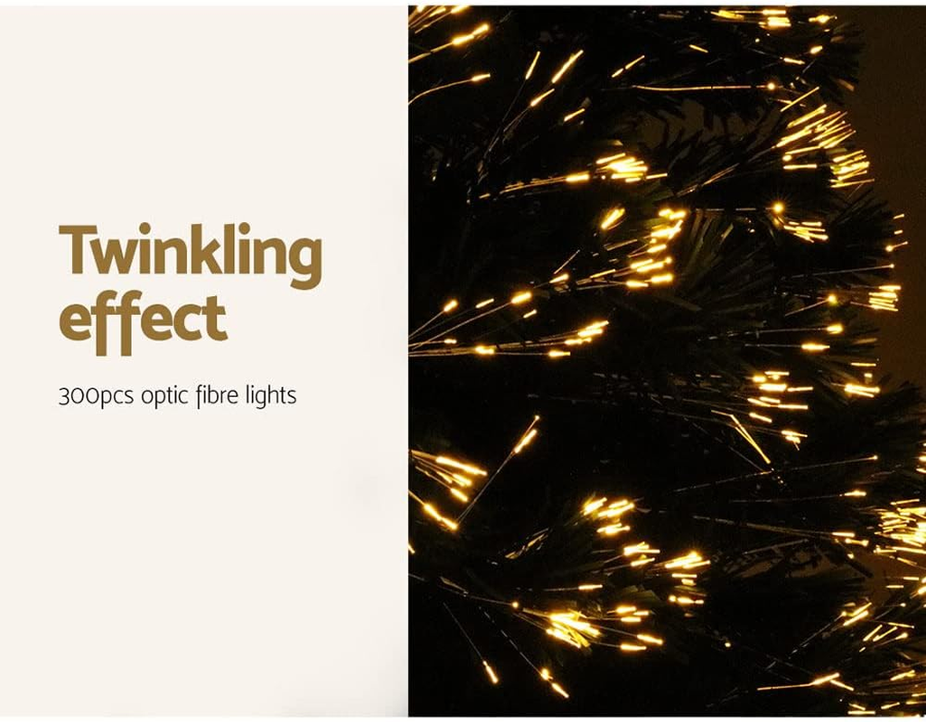 Jingle Jollys Christmas Tree 1.8M Prelit LED Xmas Trees Fairy Light, Decorations Holiday Party Gift Home Garden Store Decor, 6Ft Warm White 300 Tips Branches Optic Fibre Lights Easy Assembly image number 6