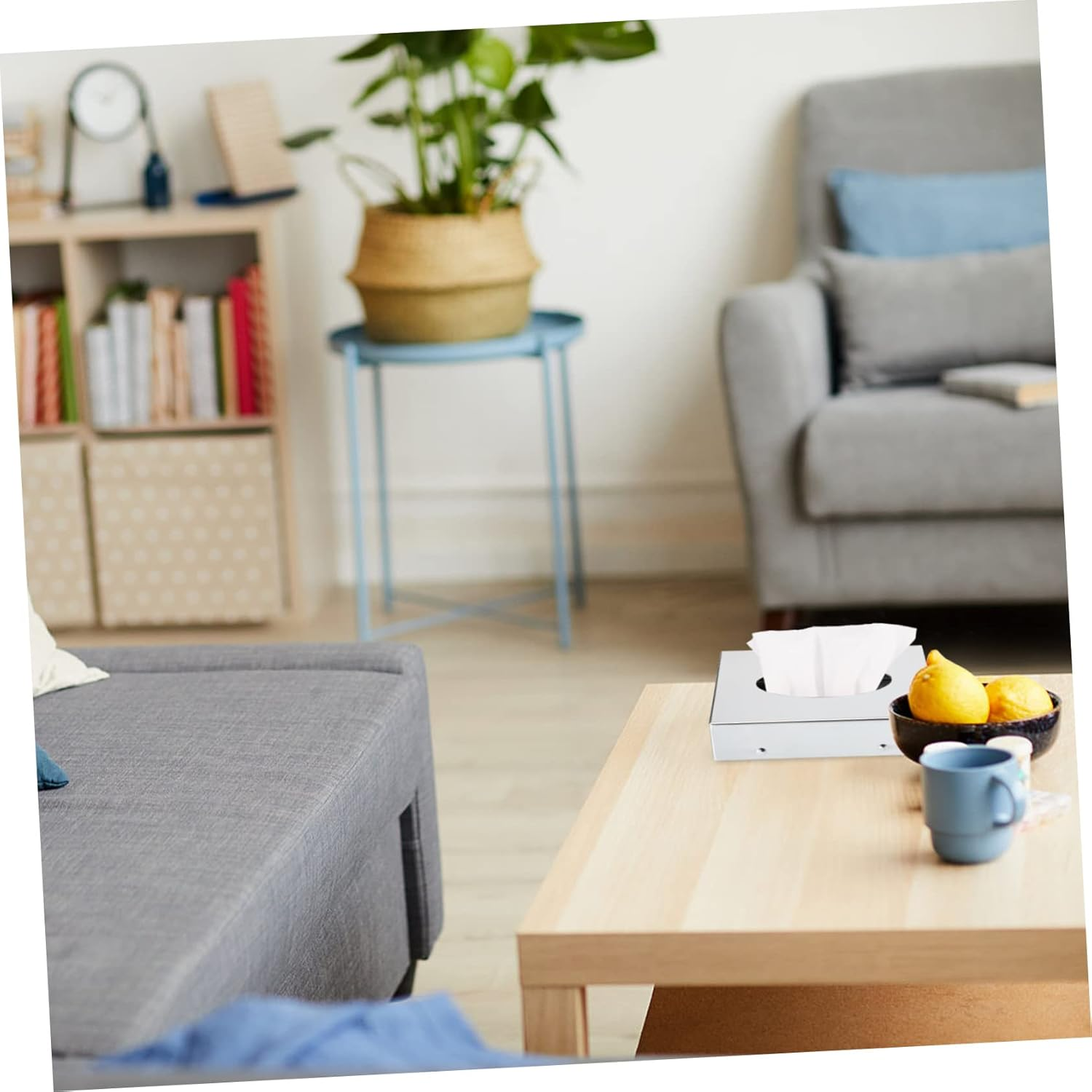 Alipis Modern Mirror Paper Box Tissue Storage Box Steel Frame Tissue Paper Holder image number 4