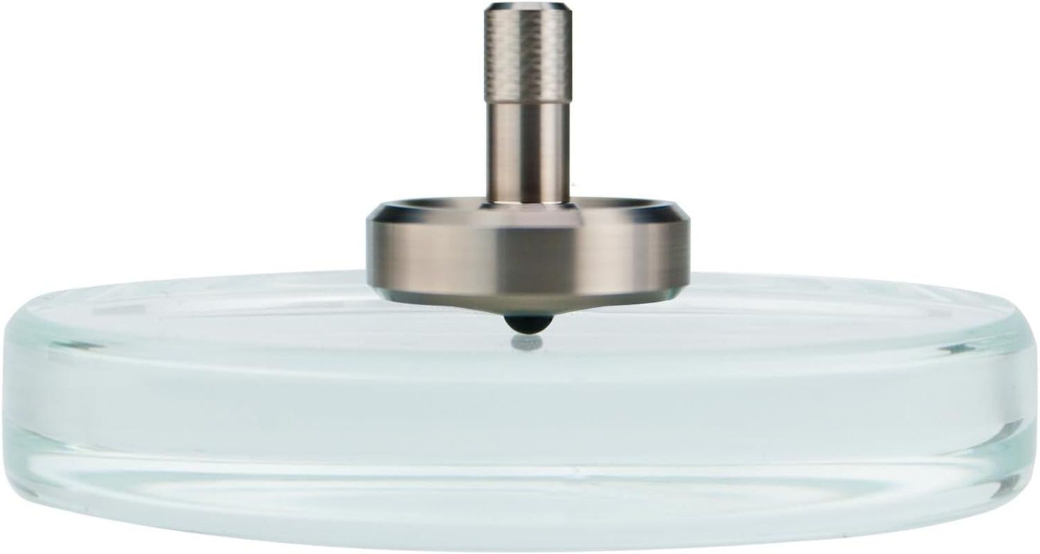 Djuiinostar Spinning Top: Long Lasting (5-8 Minutes), with Glass Base (Diameter: 3.15"; Focal Length: -30Cm; Edge Polished) and Carry Case, CNC Machined, Time Killer, EDC Desk Toy, Fancy Gift DST-820B image number 4