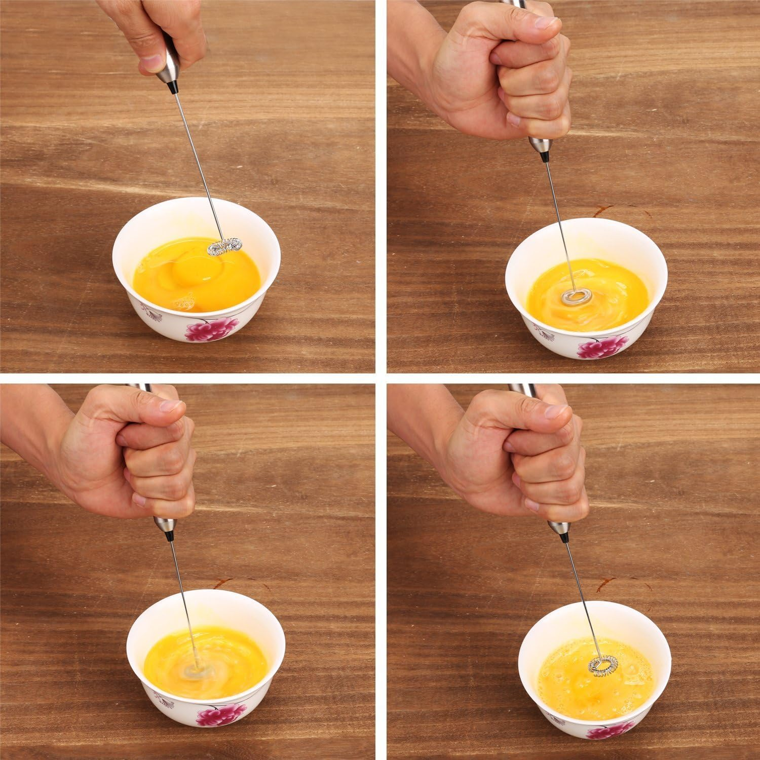 Aphse Electric Milk Frother Stainless Steel Touch Handheld Espresso Mixer Battery Operated Frother and Coffee Stirrer for Hot Chocolate Latte Coffee Milk Foamer image number 5