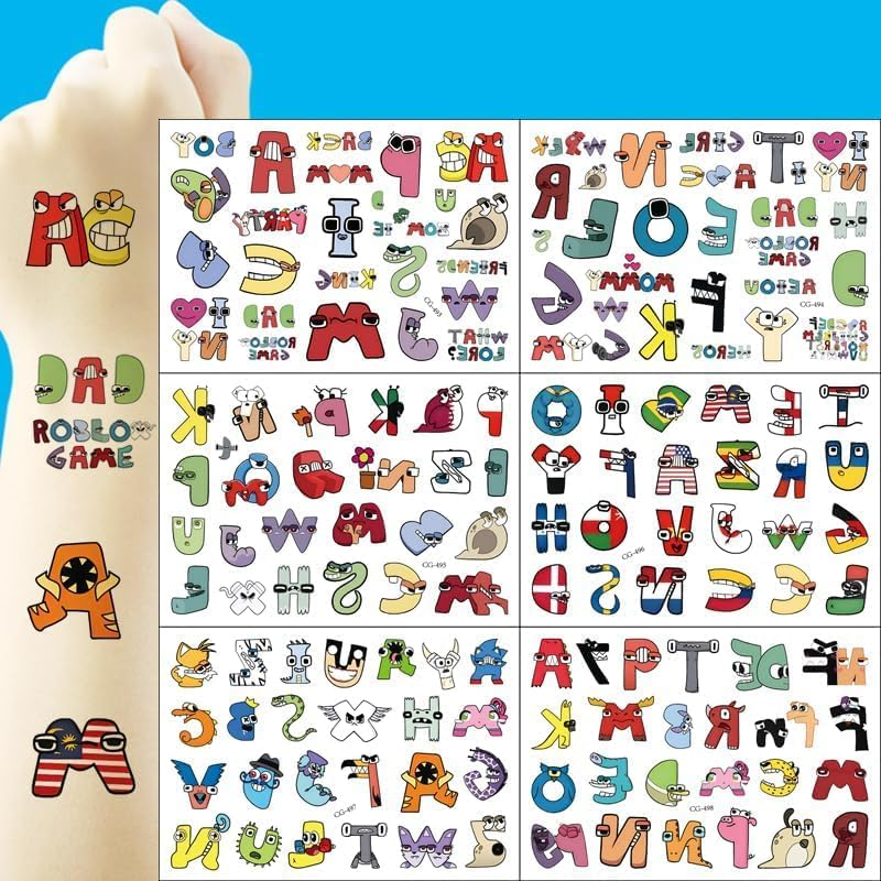 BUYUP 8 Sheets Temporary Tattoos Stickers, Tattoos for Kids,Kids Tattoos Temporary, Birthday Party Supplies Decorations Party Favors, Gifts for Boys Girls School Classroom Rewards