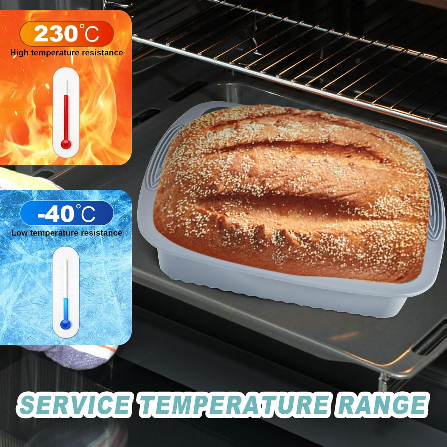 30Pcs Silicone Bakeware Set Including Baking Pan Silicone Cake Mold Baking Sheet Donut Pan Silicone Muffin Pan Cake Pan and 24 Silicone Cupcake Mold Baking Cup Heat Resistant Bakeware Tools Kit (Gray) image number 5