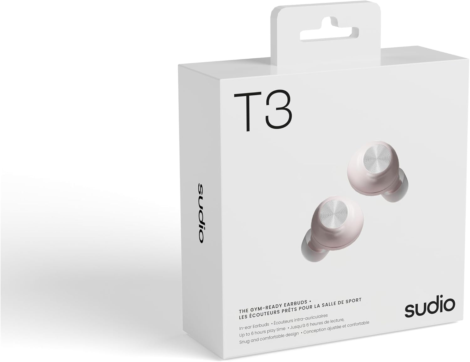 Sudio T3 Powder Pink - In-Ear Earbuds. up to 6 Hours Play Time (25 Hours Total), Snug and Comfortable Design, Built-In Microphones (2), Touch Buttons, USB-C Charging, Bluetooth 5.4 - Powder Pink image number 5