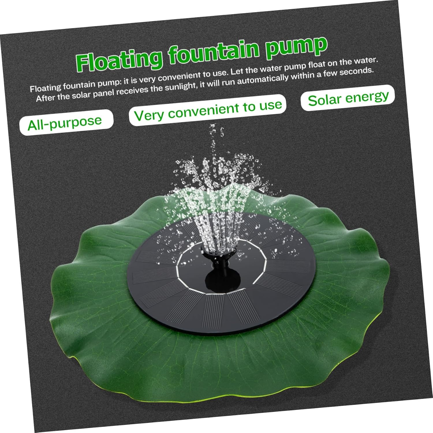 NUOBESTY Solar Fountain Solar Powered Water Pump Outdoor Fountain Patio Fish Tank image number 6