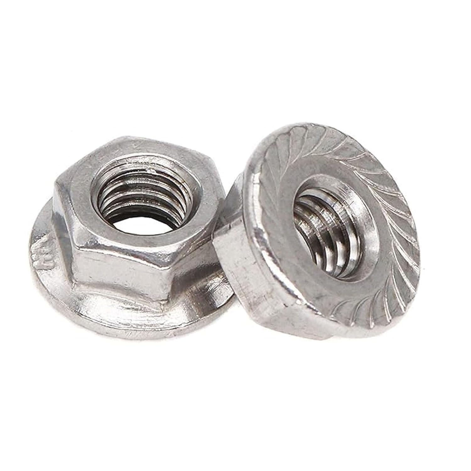 185PCS 7 Metric Sizes 304 Stainless Steel Hex Flange Nuts Assortment Kit M8 X 1.25Mm Serrated Flange Nuts -M3, M4, M5, M6, M8, M10, M12 image number 4