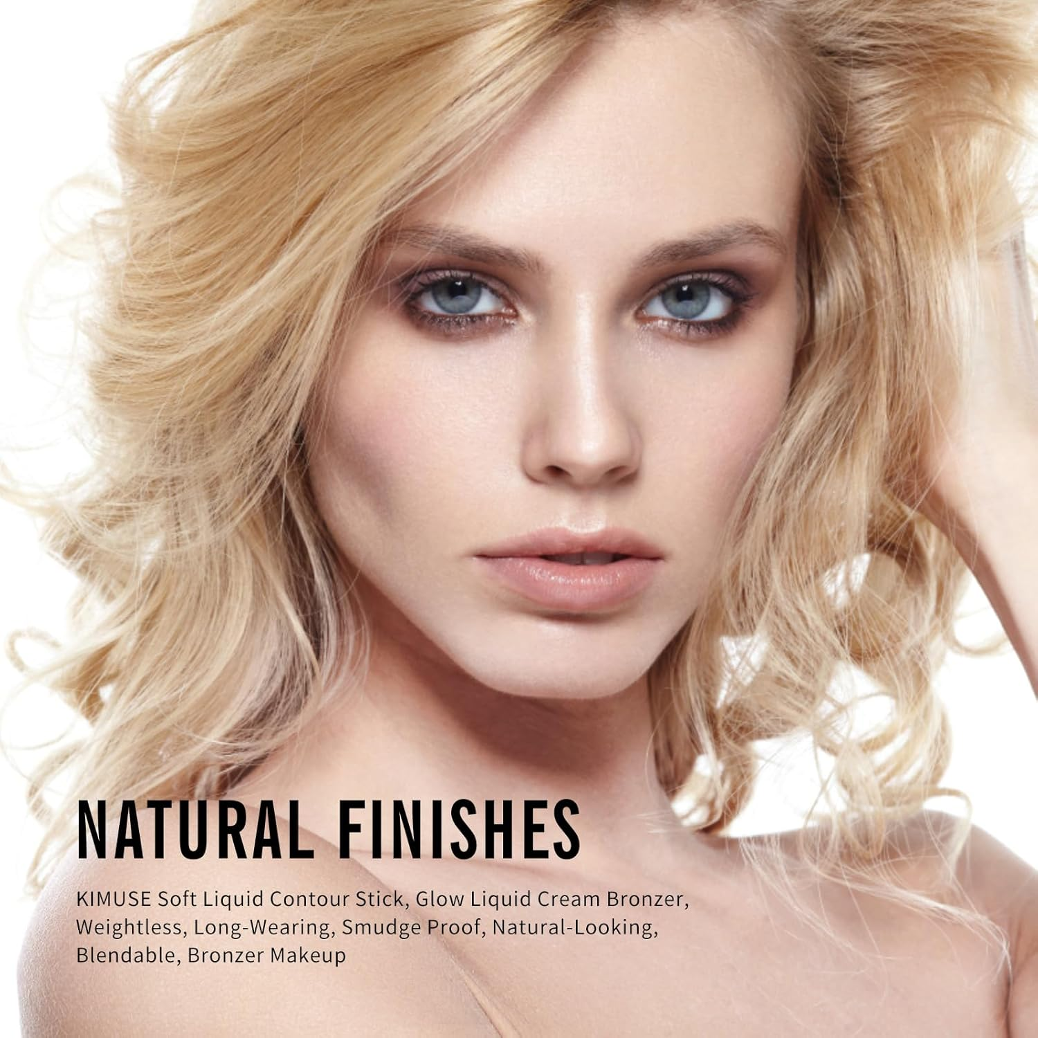 KIMUSE Soft Liquid Contour Stick, Glow Liquid Cream Bronzer, Weightless, Long Wearing, Smudge Proof, Natural Looking, Blendable, Bronzer Makeup - Shiny Bronze image number 3