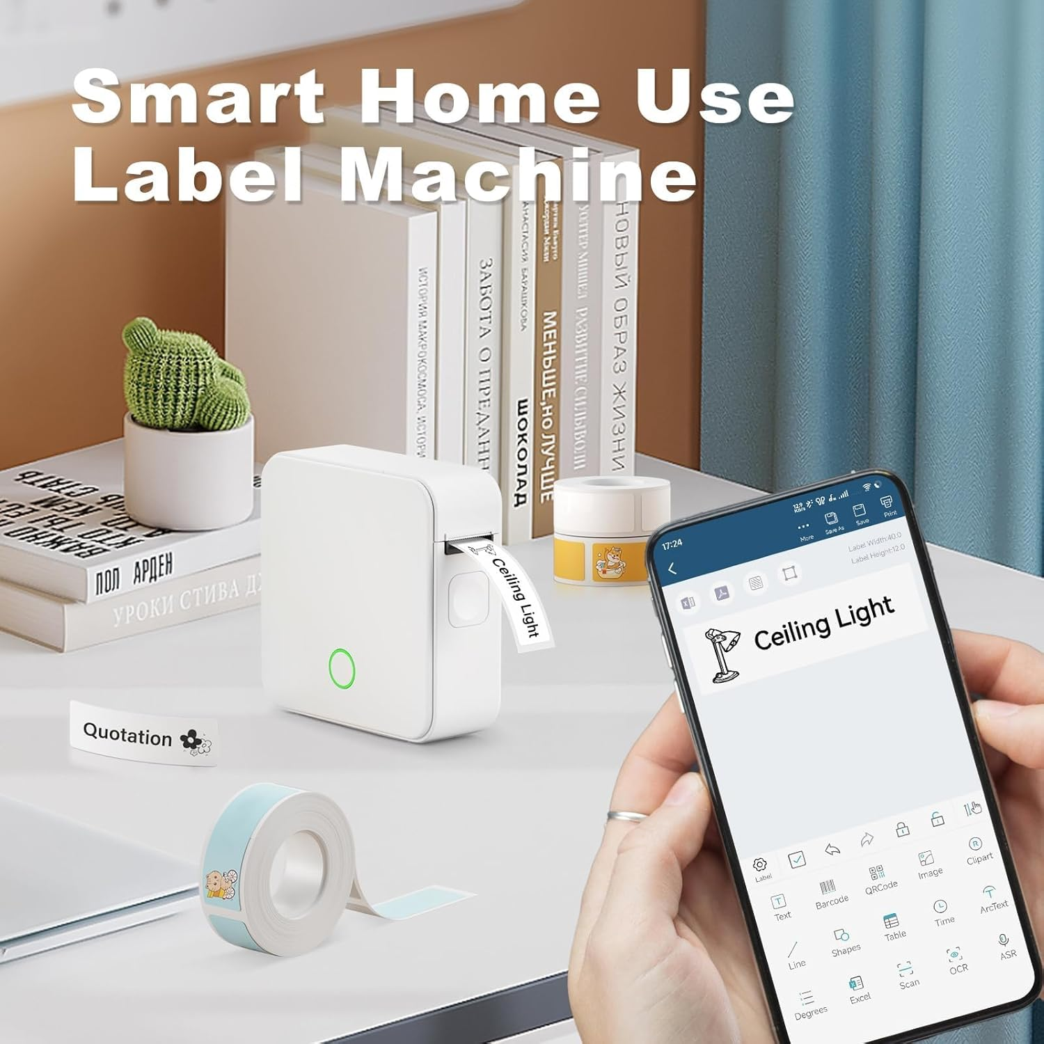Zovinx Label Maker with Tape, Portable Rechargeable Bluetooth Thermal Label Printer, Support One-Touch Cutting, Wireless Mini Sticker Printer with Versatile App for Home Office School Organization image number 5