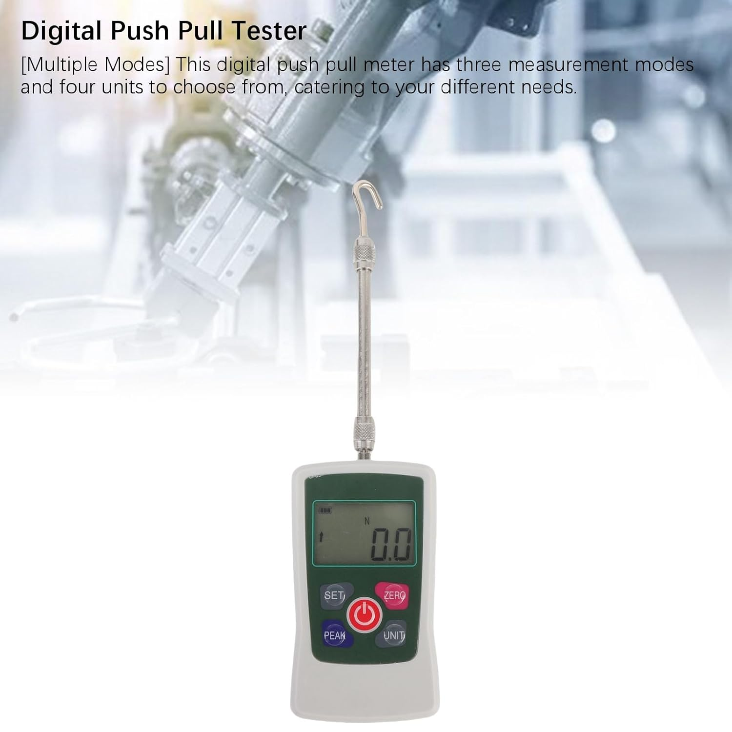Jectse High Precision 100N Digital Force Meter Portable Push Pull Tester for Research Labs ABS Backlit Screen image number 6