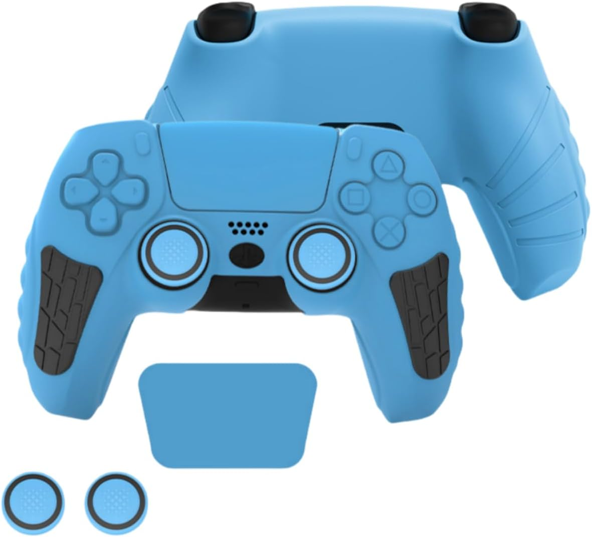 XP-1 PS5 Controller Silicone Grip Cover Case with Thumb Grips, Joystick Protectors, and Anti-Slip Skin &ndash; Compatible with PS5. (Blue/Black)