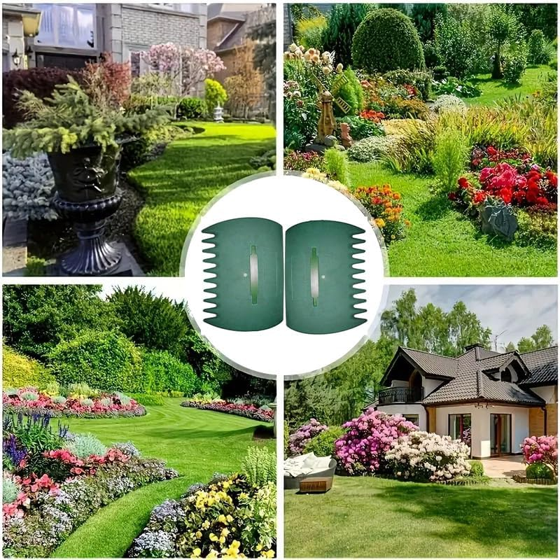 AIMALL 2PCS Leaf Grabber Rake &ndash; 13.2In Plastic Hand Rake for Leaf Collection, Outdoor Gardening, and Yard Cleanup Tools