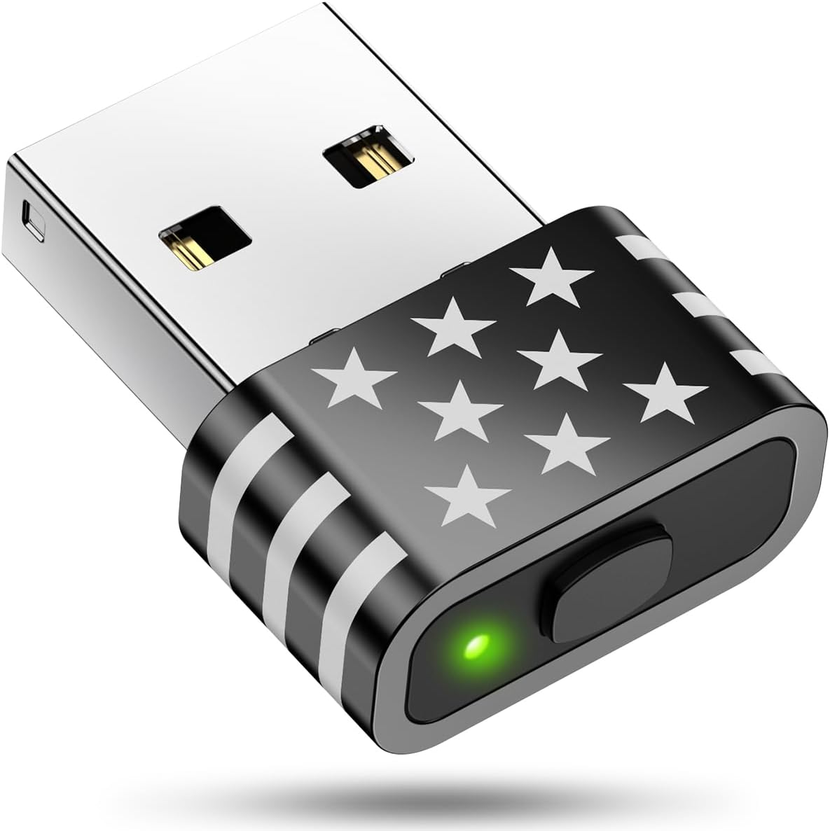 Geyes Mouse Jiggler Undetectable,Mouse Mover Device Has Two Swing Modes Jiggle and Multi-Track,Keeps for Macbook Computer Laptop Awake, Driver-Free, Plug-Play，With Switch,Metal Black