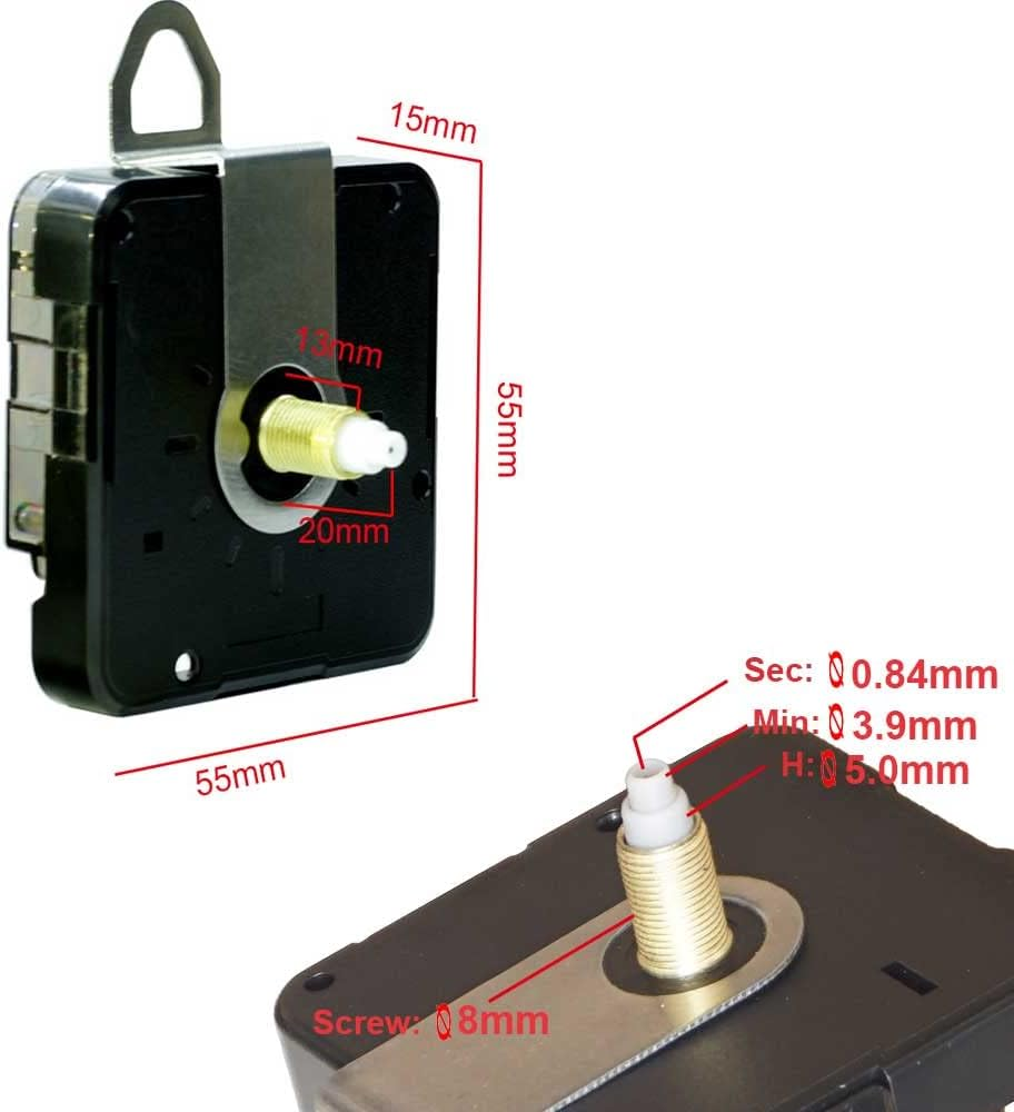 2 Sets Clock Mechanism Kit, Silent Quartz Clock Movement Mechanism with Different Clock Hands, DIY Wall Clock Mechanism Parts Motor Replacement DIY Repair Parts, Battery Operated image number 5