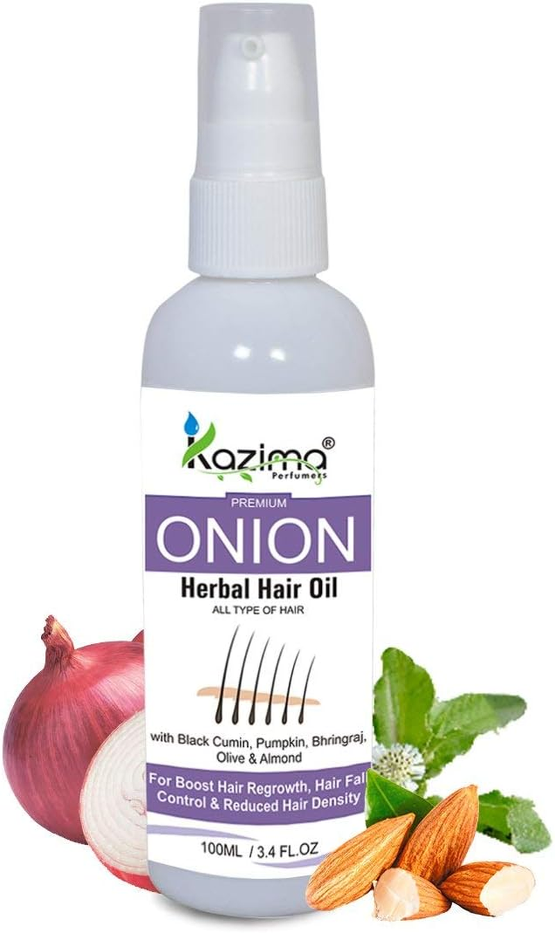 KAZIMA Onion Herbal Hair Oil (100 Ml), Shampoo and anti Hair Fall and Damage Control Conditioner (200Ml) Combo Pack of 3 image number 1