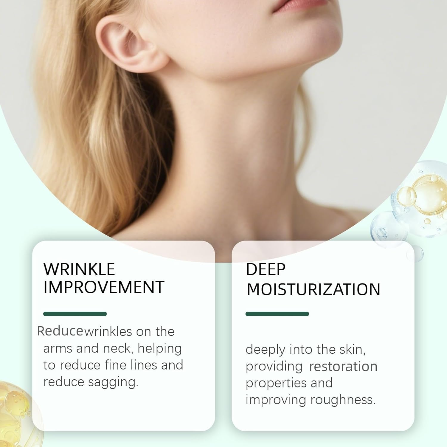 Crepey Skin Cream - Collagen & Retinol Firming Cream for Neck, Arms & Face, Deep Moisturizing Anti-Aging Cream for All Skin Types,Collagen and Hyaluronic Acid Moisturizer,Tighting (2PCS) image number 6