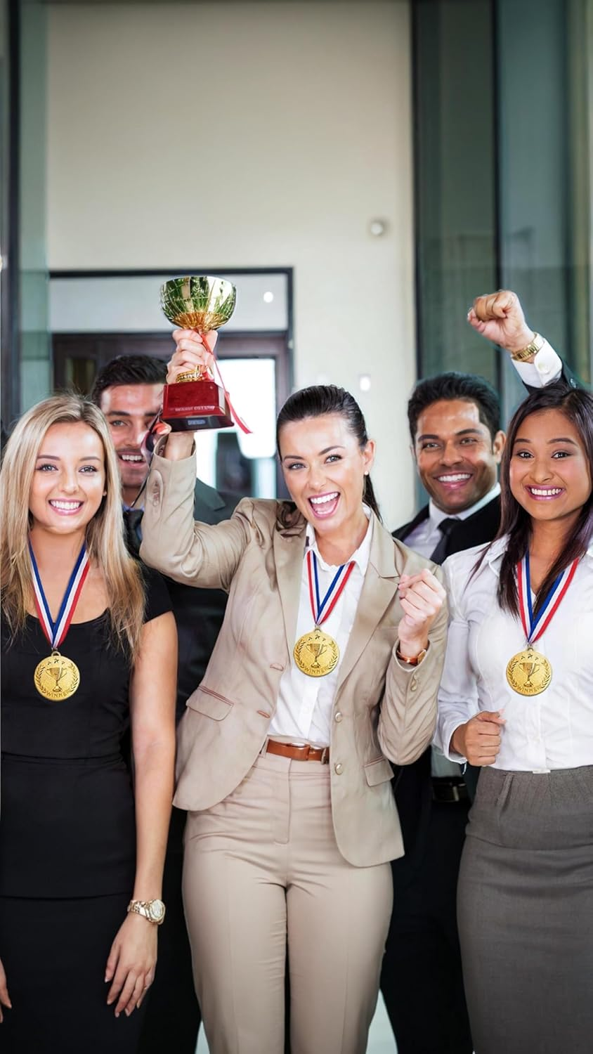 Honwor 18-Pack Gold Olympic Medals - for Sports Awards, Comitions, Birthdays | Kids & Adult Champions | Soccer, Gymnastics Trophies image number 4