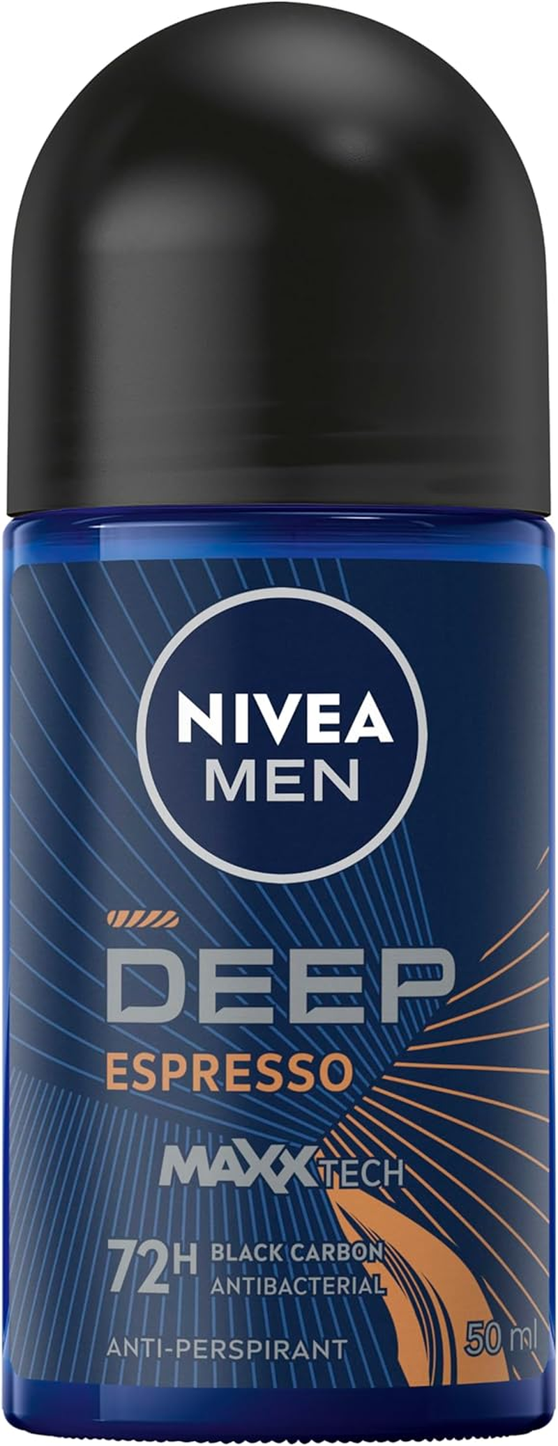 NIVEA MEN Deep Espresso Anti-Perspirant Roll-On Deodorant 50Ml | with Black Carbon | 72-Hour Antiperspirant Protection | Energising Espresso Scent | Antibacterial Formula Fights Body Odour image number 2