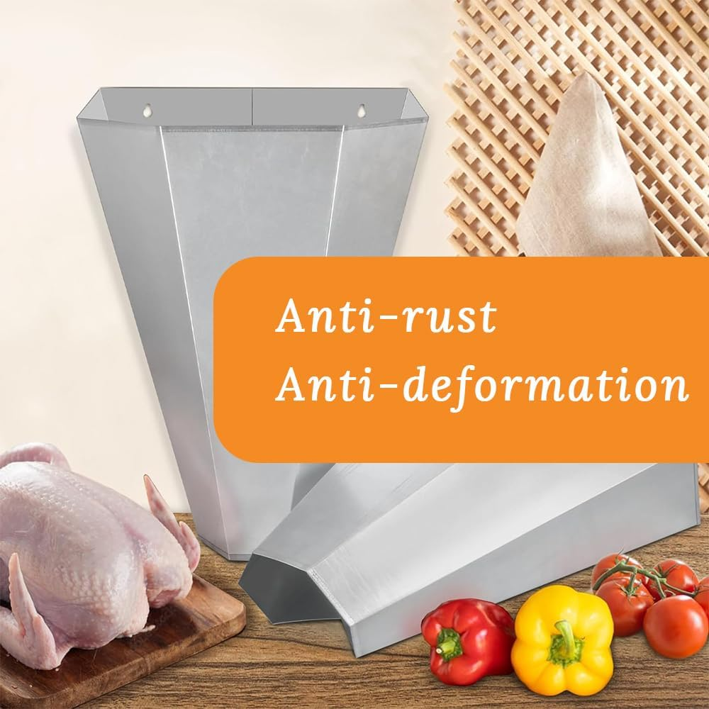 Medium Chicken Cone, Galvanized Steel Poultry Restraining Cone, Suitable for Slaughtering Poultry, Chicken, Broiler, Roast Chicken and Turkey Flat Bottom Slaughtering Cone, Easy to Clean image number 5