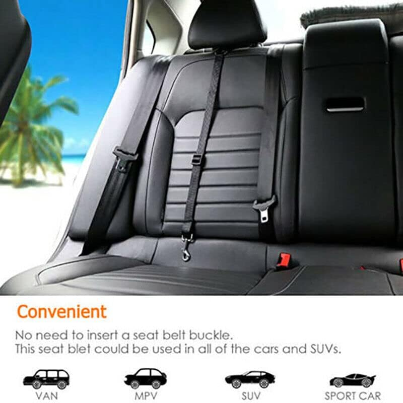 Dog Pet Safety Seat Belt Clip for Car Vehicle Seatbelt Adjustable Harness Lead - Durable Oxford Harness Lead Clip for Dogs & Cats - Green image number 2