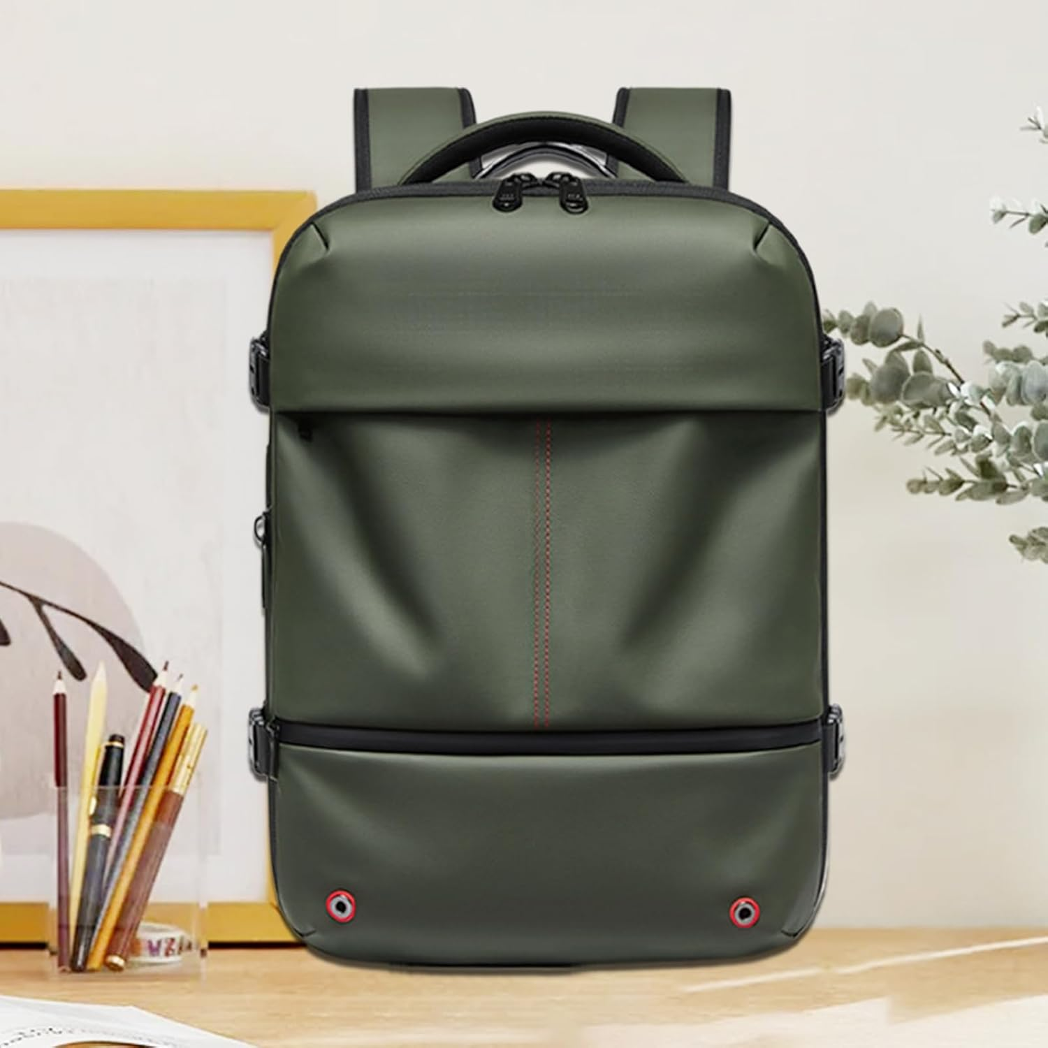 Travel Backpack with Vacuum System | Waterproof 48L Expandable Compression Backpack - Outdoor Bags for Urgency Adventure Business Trip Daily Commuting Scout Trail Fishing Tracking - Pink image number 5