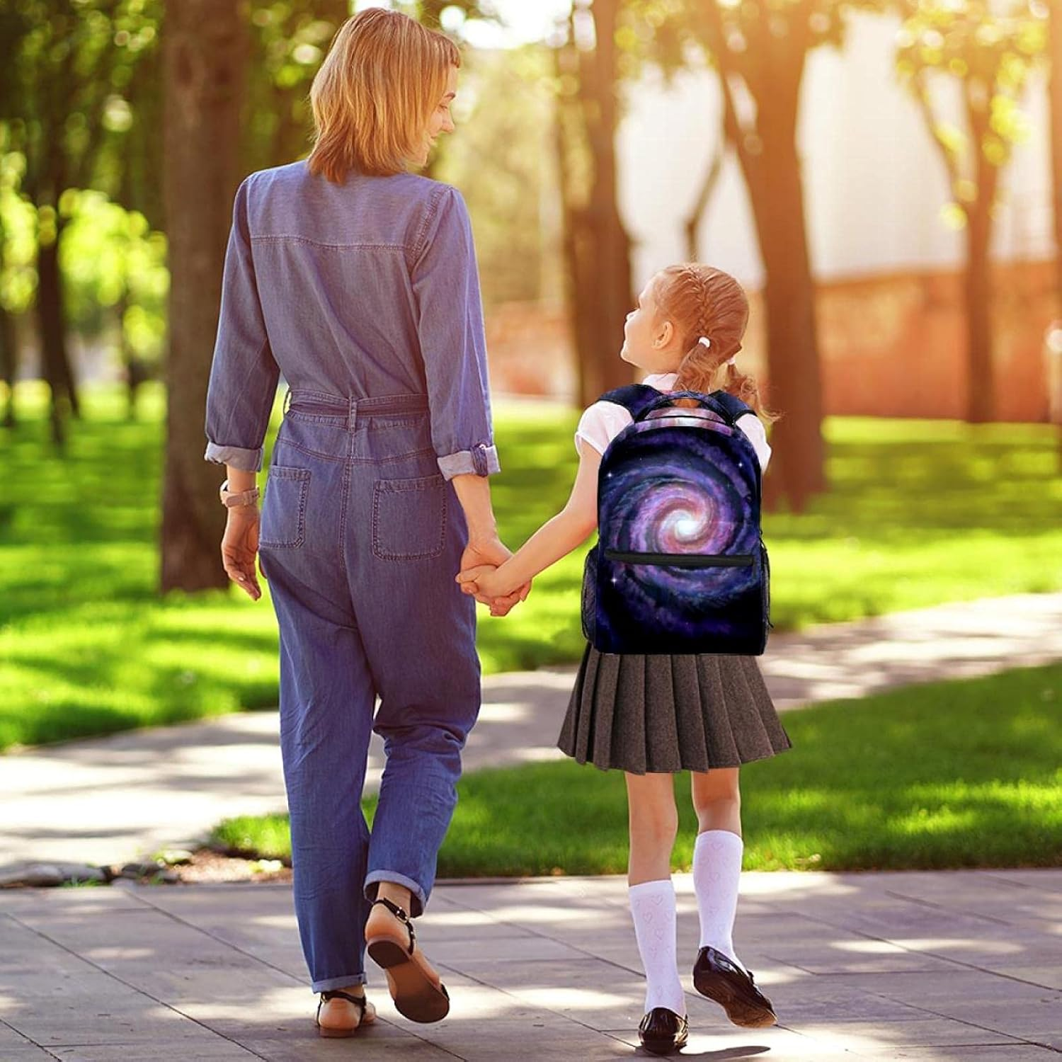 Spiral Galaxy Illustration of Milky Way Backpack Students Shoulder Bags Travel Bag College School Tote Backpacks image number 1