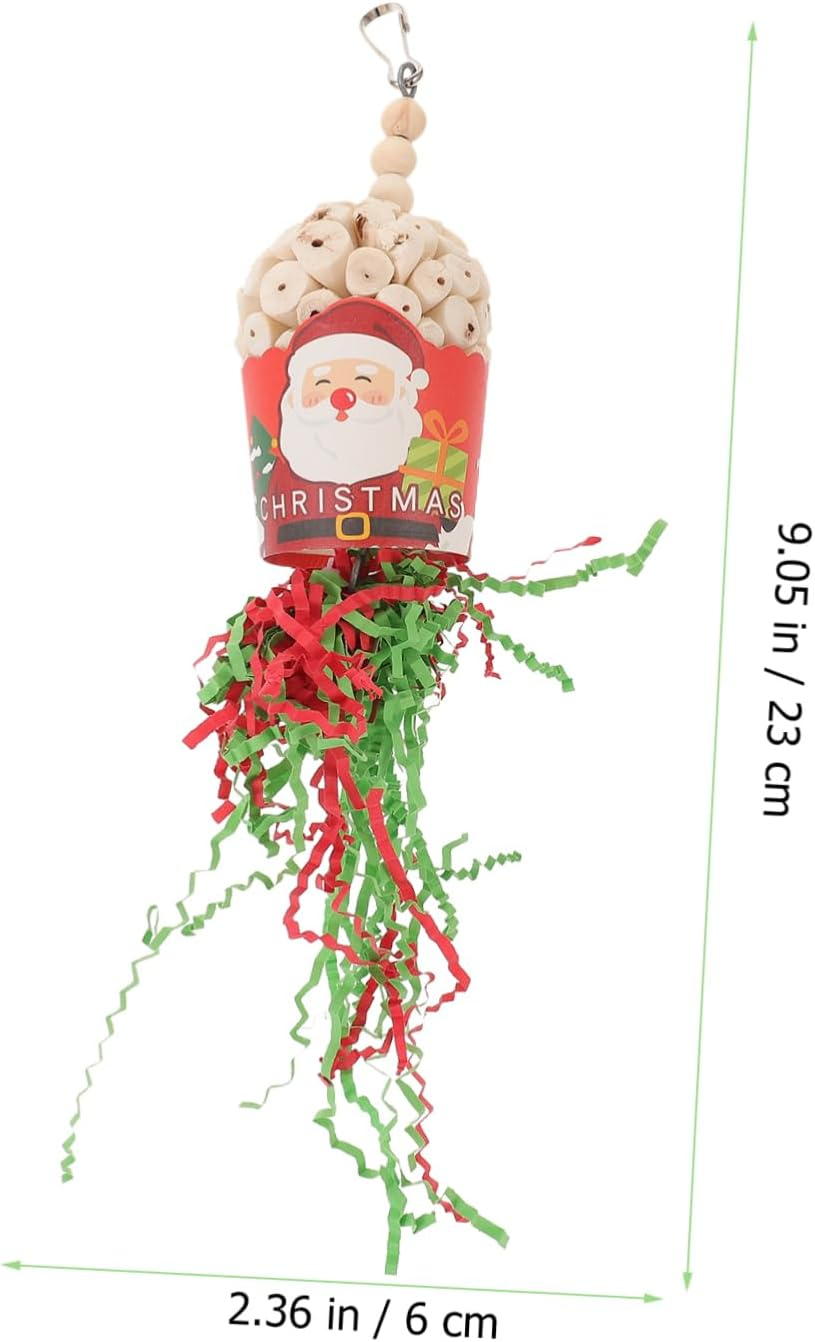 Toy Pet Cage Parrot Hanging Chewing Toy Christmas Birdcage Decor Bird Toys image number 1