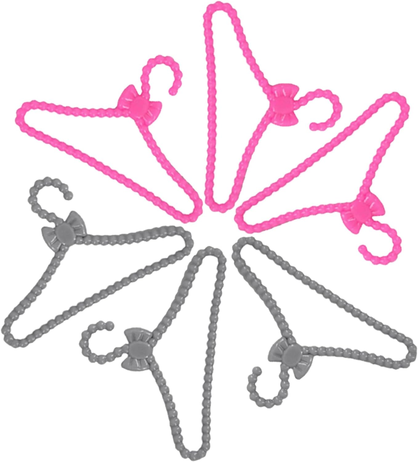 E-TING 60 Pcs Mini Doll Clothes Hangers Plastic Mixed Little Hangers Doll Clothes Accessories for 11.5 Inch Doll image number 4