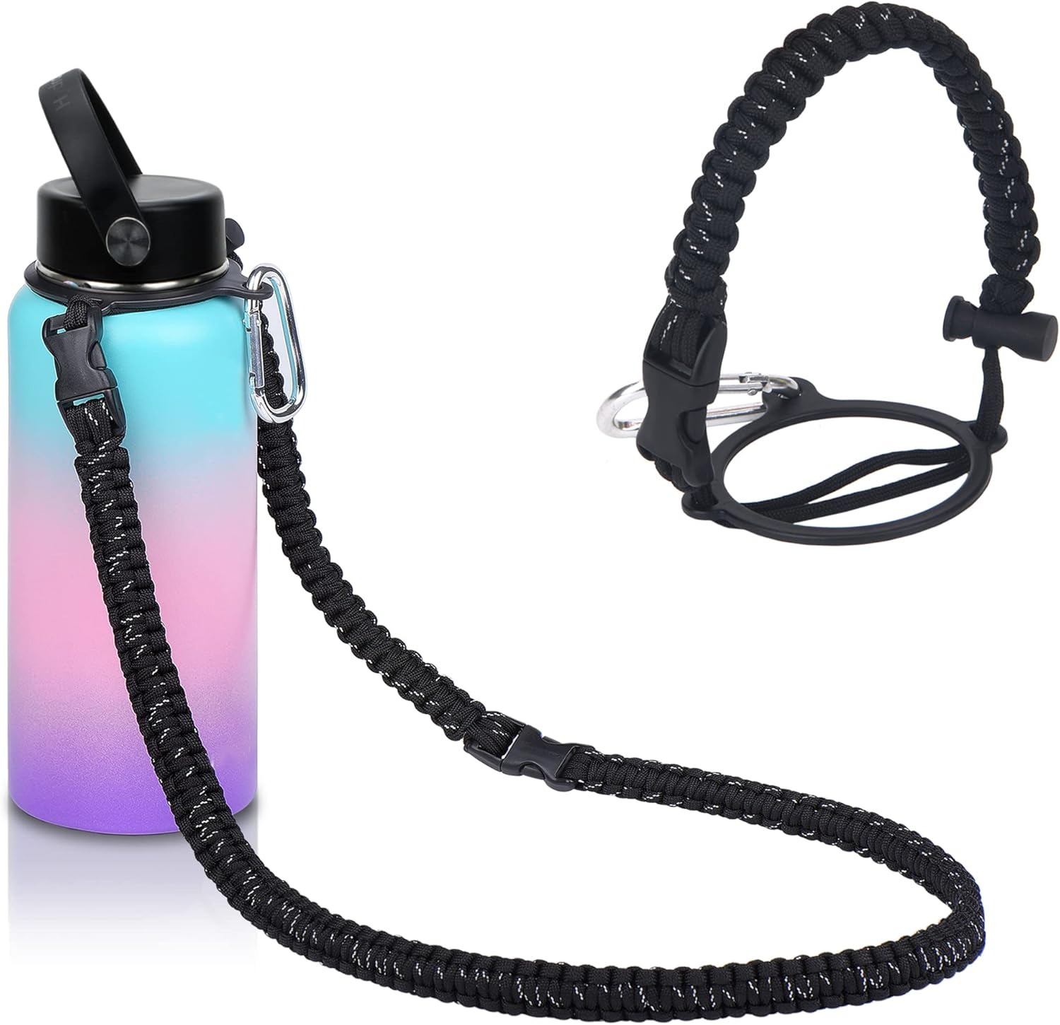 Paracord Handle with Shoulder Strap for Hydro Flask Bottle Strap