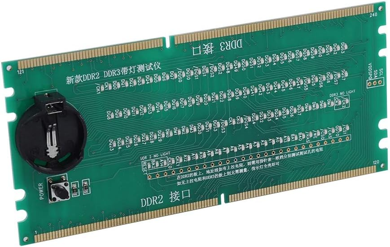 Computer Motherboards, DDR 2/DDR 3 RAM Memory Slot Tester Card PC Desktop Mainboard Board Memory Card with LED Light ﻿ image number 4