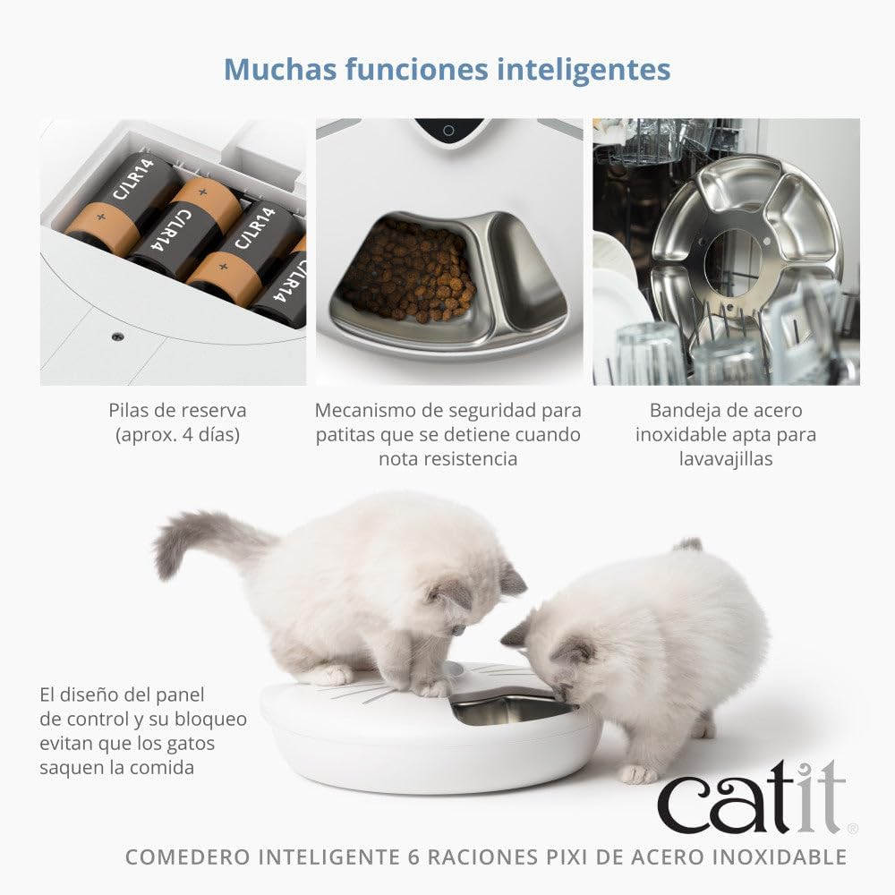 Catit PIXI Smart Feeder 6 Servings with Stainless Steel Tray for Cats