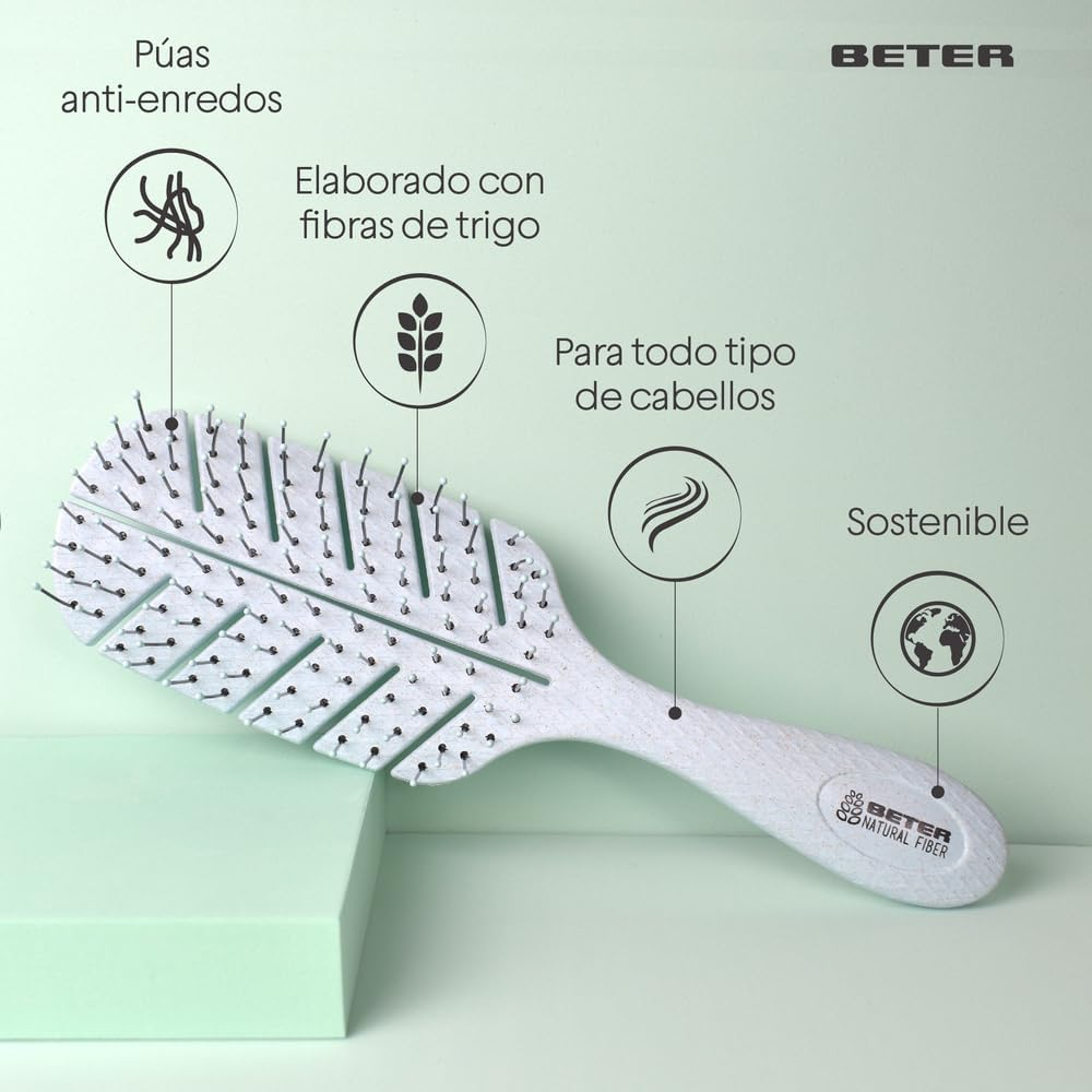 Beter Detangling Eco Brush - Natural Fiber Brush, Green image number 6