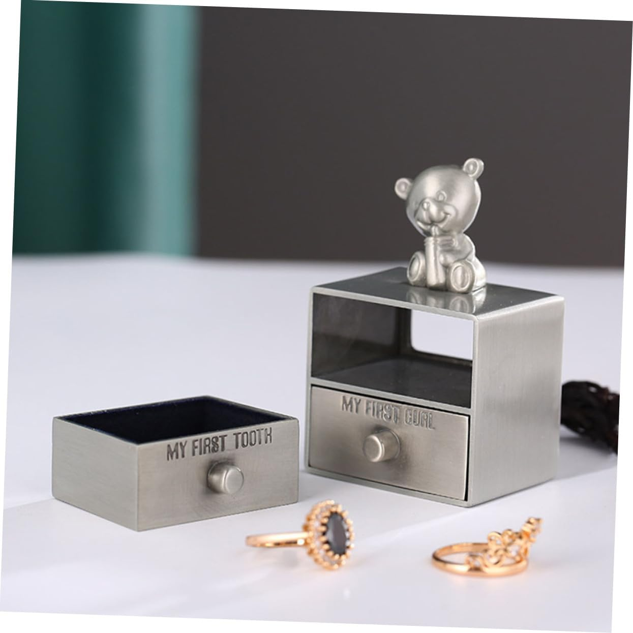 Tooth Storage Box and Baby Tooth Holder for Boys and Girls Small Desktop Keepsake Container for and Curls image number 2