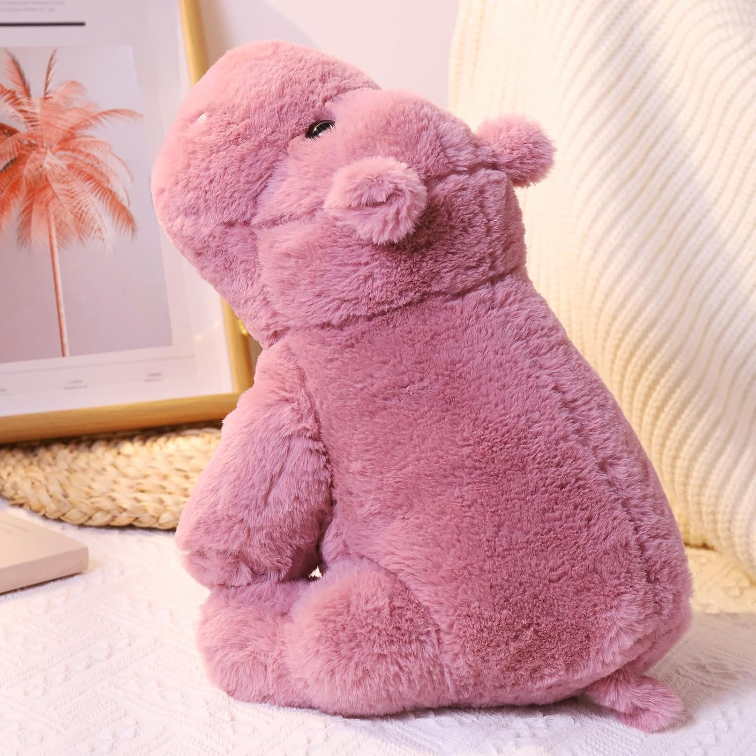 Weighted Toy 60Cm 2Kg, Soft Pink Medium Hippo Stuffed Animal, Perfect Cuddly Weighted Hippo Plush for Comfort and Relaxation image number 1