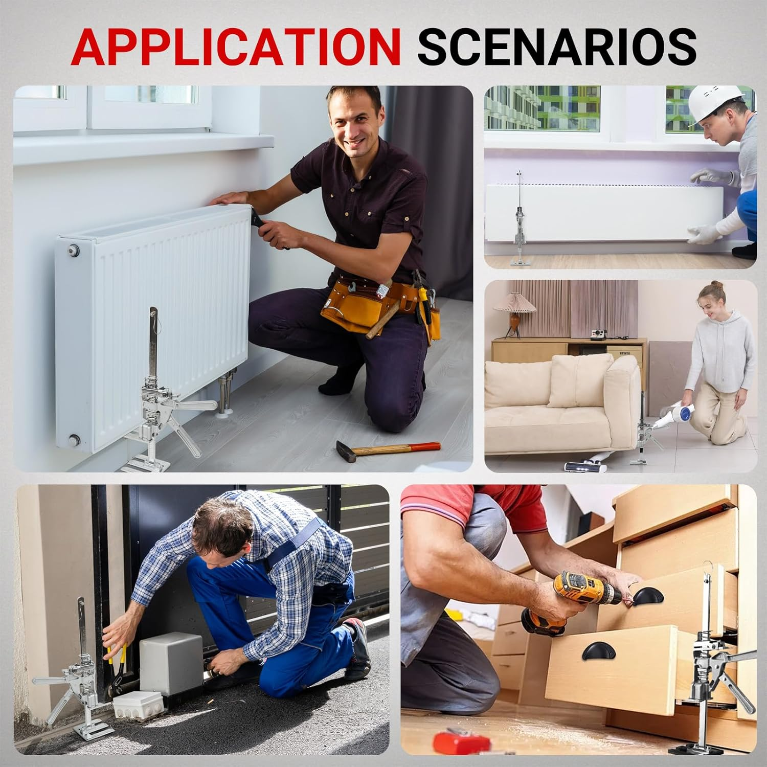 USOR 2Pack Labor Saving Arm Jack, Furniture Lifter Hand Lifting Tool Jack, Jacks for Furniture, Heavy Load Furniture Lifter, 440LB Arm Jack for Doors, Drywall, Woodworking image number 2