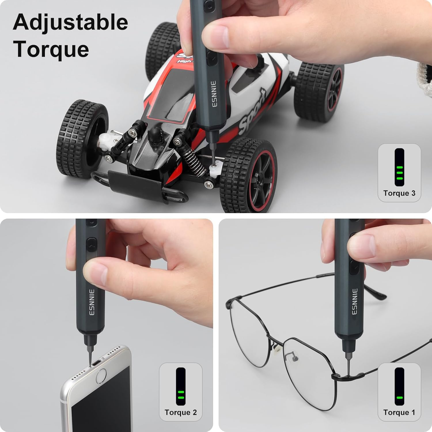 Mini Electric Screwdriver Set, 68 in 1 Small Electric Screwdriver Cordless - 64 S2 Preicison Bits, 5 Torque Settings, 4 LED Lights, Mini Power Screwdriver Repair Tool Kit for PC RC Electronic - 68 In1 Electric image number 6