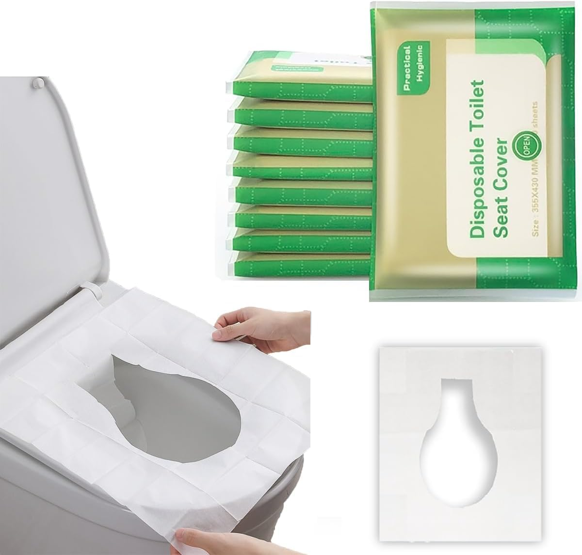 Toilet Seat Covers Paper Flushable, 120Pcs Travel Disposable Toilet Seat Covers for Adults Kids Potty Training, 100% Biodegradable Travel Accessories for Public Restrooms, Airplane, Camping image number 6