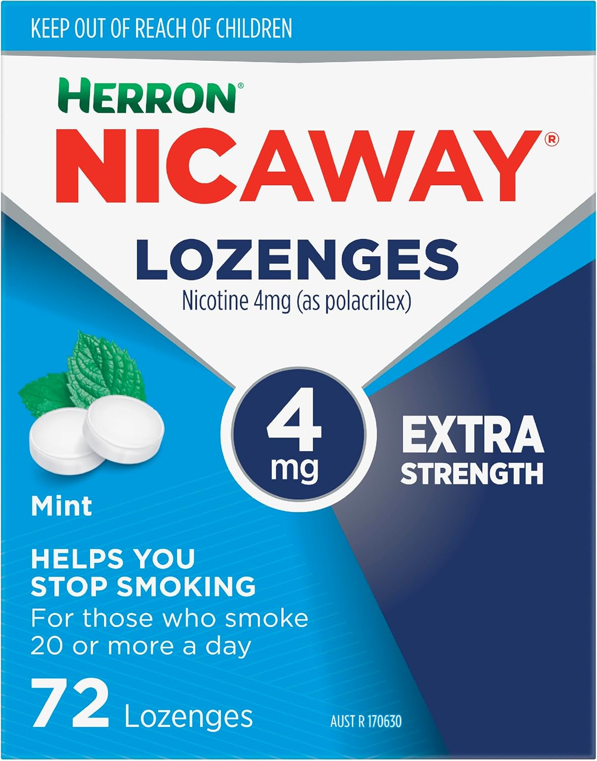 Nicaway 4Mg Stop Smoking Mint Lozenge (Pack of 72)
