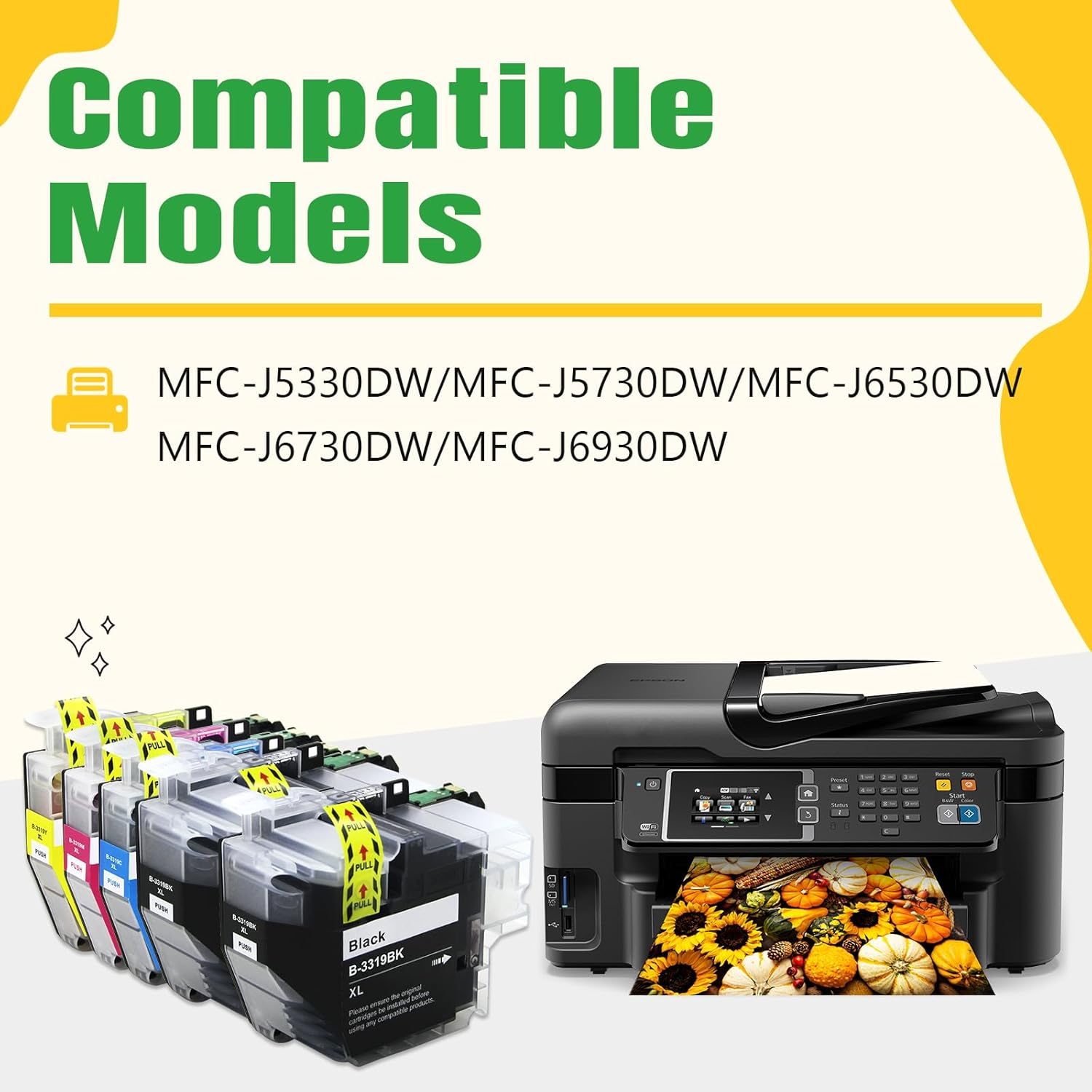 Artitech LC3319 Ink Cartridges Compatible for Brother 3319 Replacement for Brother MFC-J5330DW MFC-J5730DW MFC-J6530DW MFC-J6730DW MFC-J6930DW Printer (2B 1C 1M 1Y) image number 2