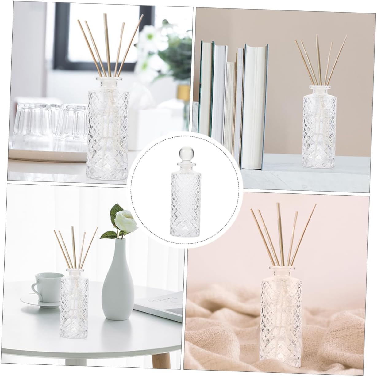 Aromatherapy Essential Oil Bottles 4Pcs 150Ml Glass Empty Perfume Dispensing Bottles Reed Diffuser Holder Fragrance Release for Home Living Room image number 5