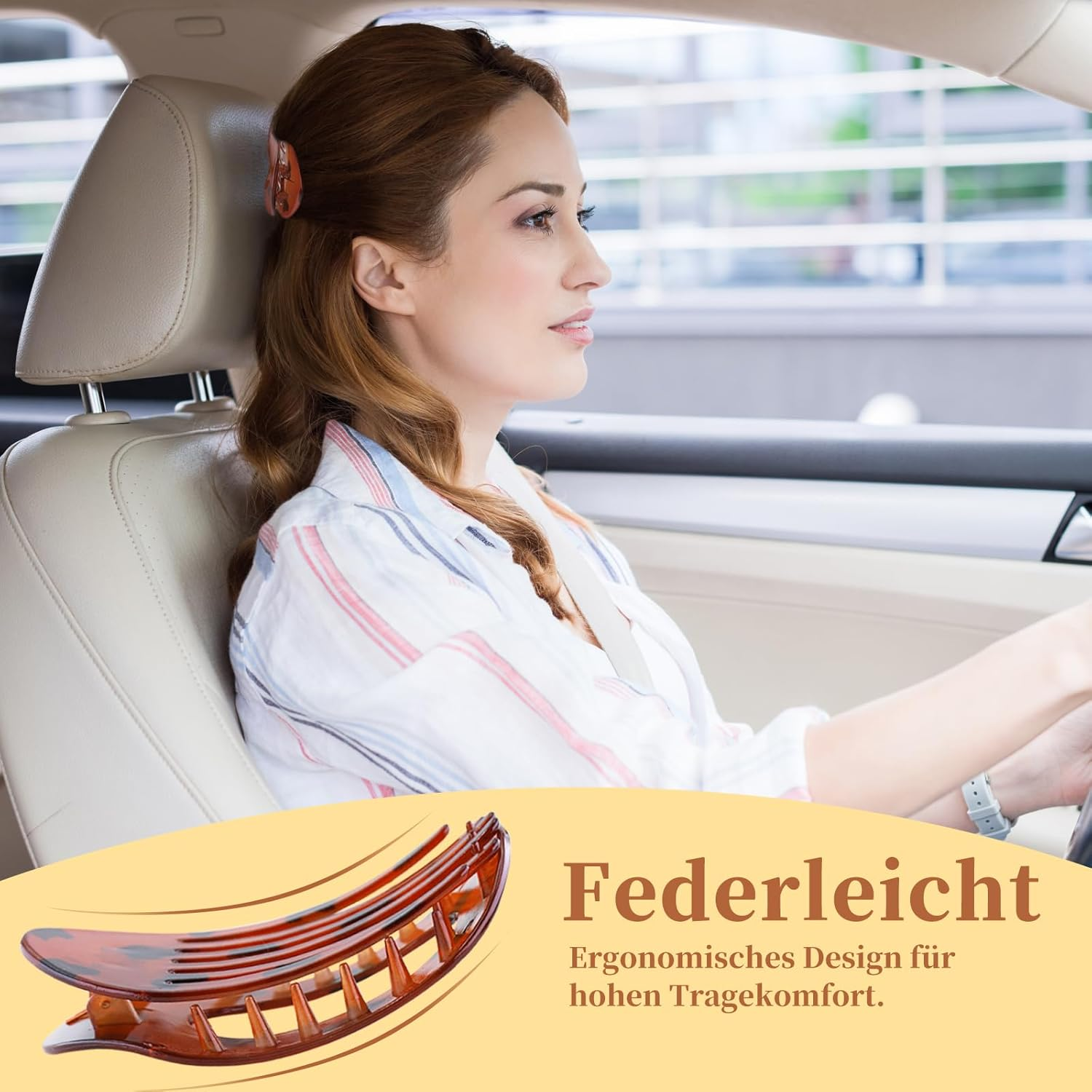 Flat Hair Clips, Women'S Flat Hair Clip, Large, Pack of 5 Hair Clips, Flat, Lightweight & Comfortable, Non-Slip, Elegant French Hair Clip for Everyday, Sports, Driving image number 3