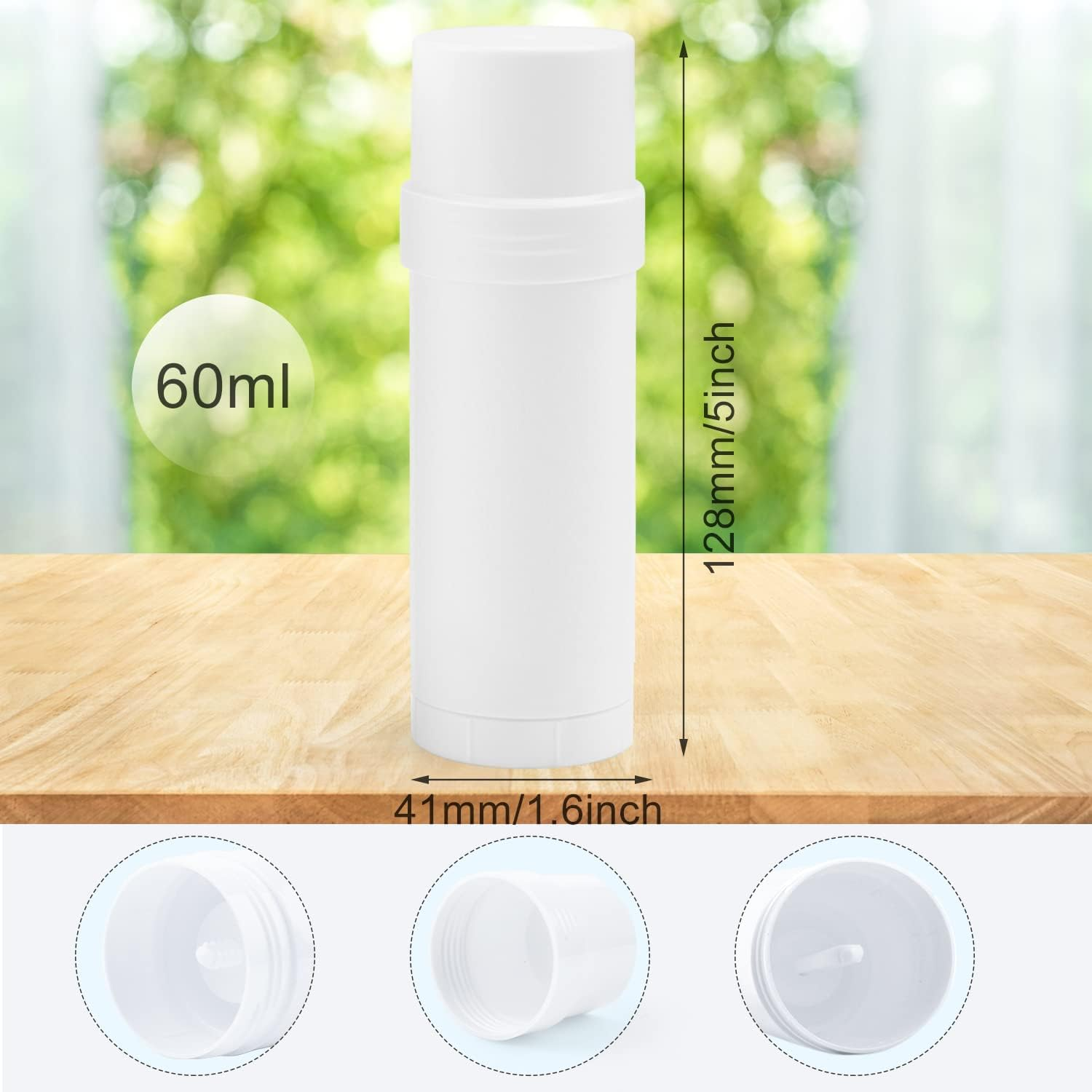 60Ml/2Oz Plastic Deodorant Containers round Twist up Empty Bottles Refillable Stick Deodorant Tubes for Heel Balm Lotion Bar Crayon DIY Lipstick - 8 Pack image number 4
