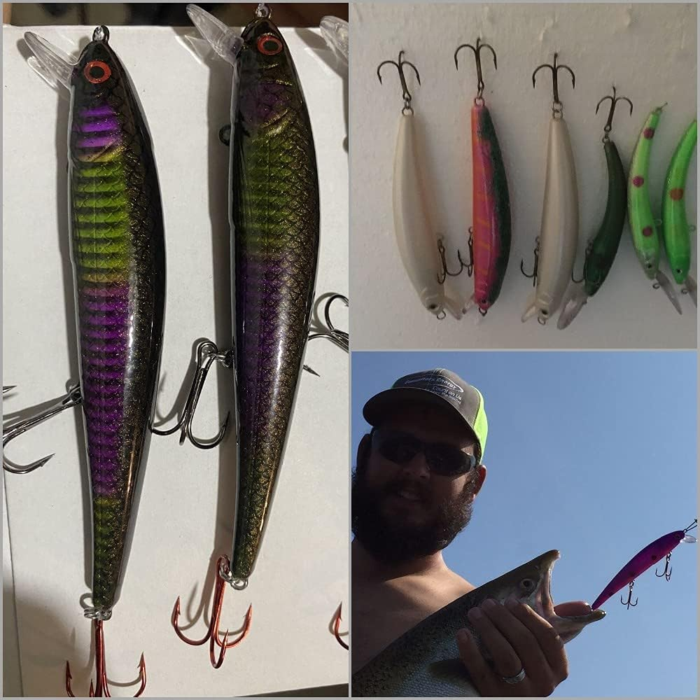 10 Blank Unpainted Minnow Crankbait Topwater Lipless Jerkbait Fishing Lures V3 - Random image number 7