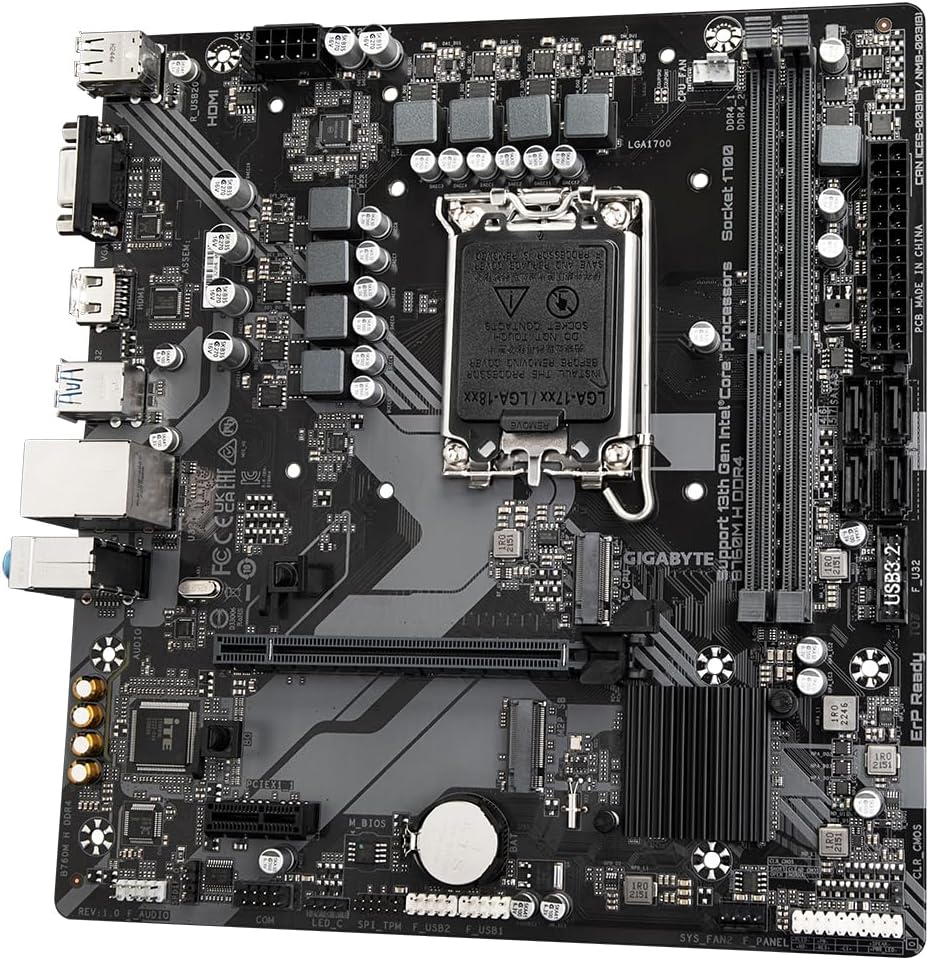 Gigabyte B760M H DDR4 Intel LGA 1700 M-Atx Motherboard image number 1
