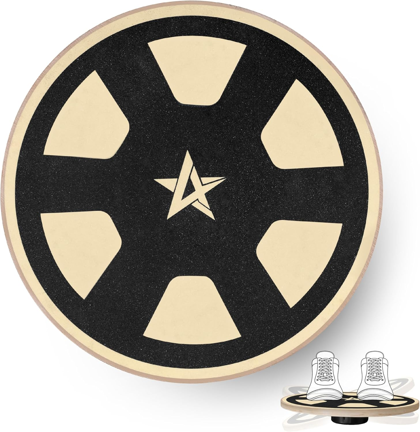 Yes4All Wooden Wobble Balance Board,Core Strength Exercise Fitness Accessory, Workout Stability Equipment, Standing Desk Use