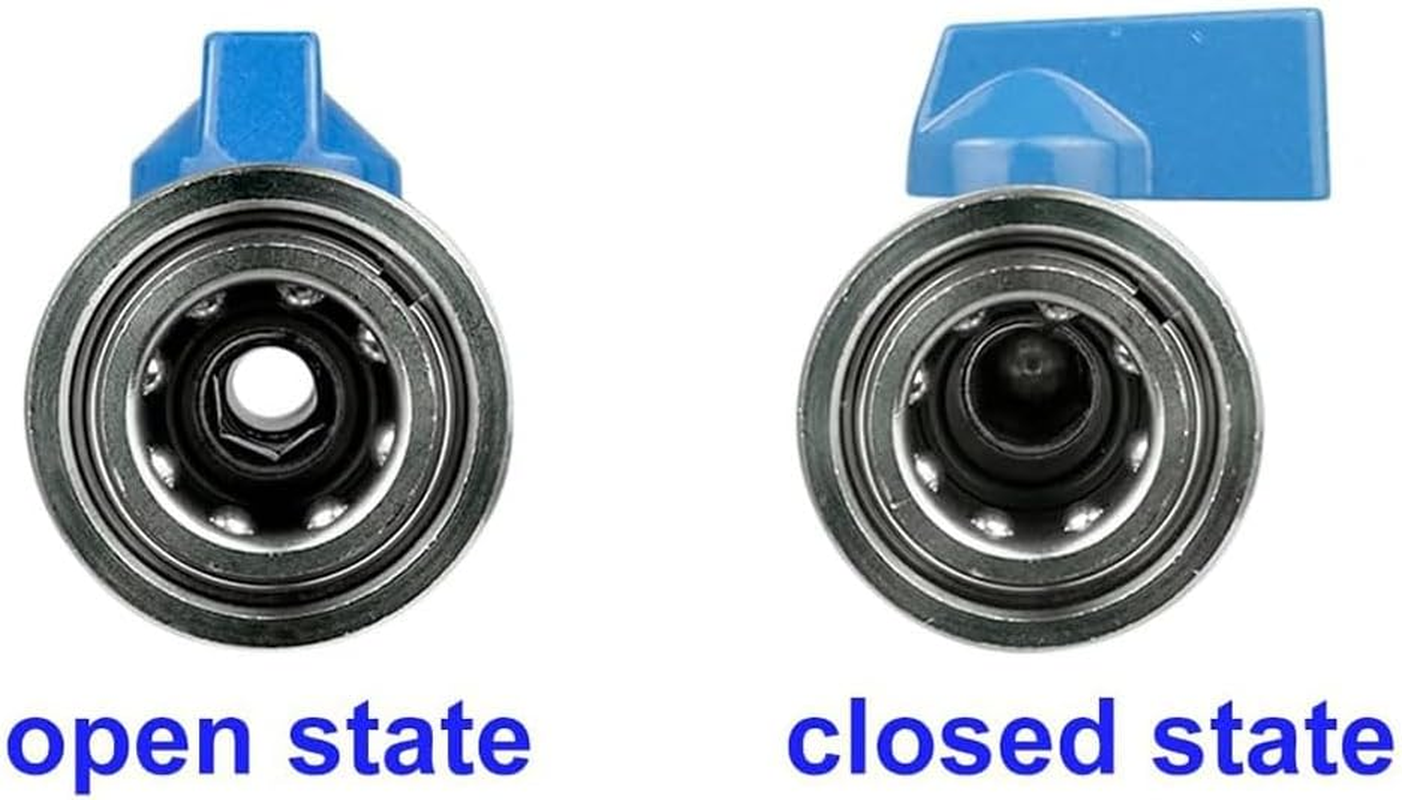 Elqater 1 PCS High Pressure Washer Ball Valve Kit 3/8 NPT Quick Connector 4500 PSI Silver&Blue Metal Ball Valve for Power Washer Hose image number 1