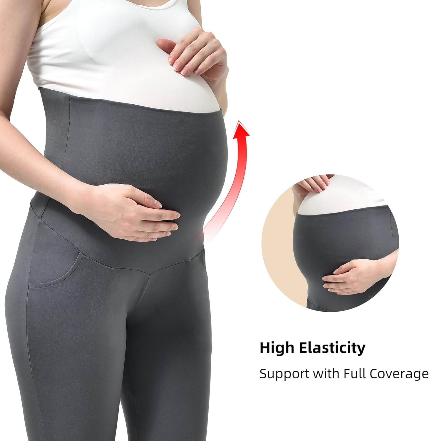 Maternity Joggers for Women - Maternity Casual Pants Activewear Women'S Pregnancy Sweatpants with Pockets image number 4